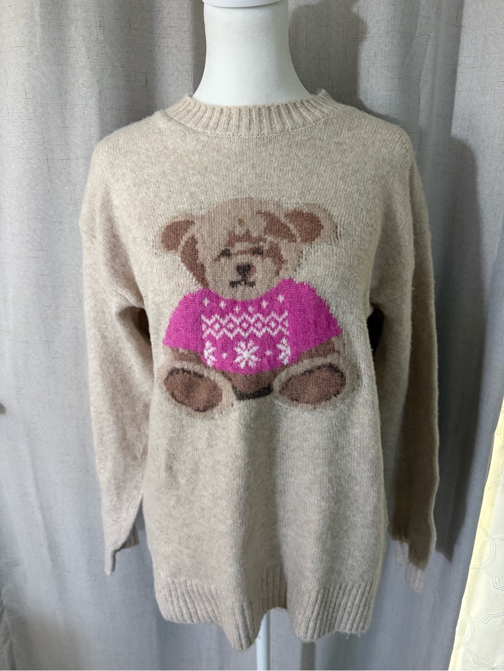 Women's Teddy Bear Crewneck Sweater